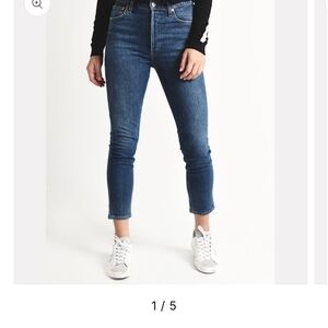 Agolde Nico Jeans Blue High Rise Slim Fit Skinny Medium Wash Denim Size 30